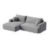 Canapé d'angle convertible en tissu bouclette gris - Angle gauche