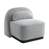 Fauteuil pivotant en tissu bouclette gris