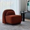 Fauteuil pivotant en tissu bouclette terracotta