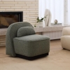 Fauteuil pivotant en tissu bouclette vert