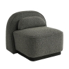 Fauteuil pivotant en tissu bouclette vert