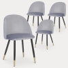 Lot de 4 chaises design en velours gris