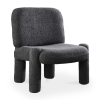 Fauteuil design effet peau de mouton anthracite