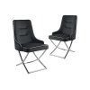 Lot de 2 chaises en velours noir piètement argenté