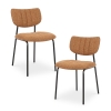 Lot de 2 chaises en tissu orange piètement métal noir