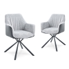 Lot de 2 chaises en effet peau de mouton gris clair et simili cuir gris foncé