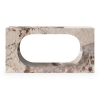 Console rectangulaire effet marbre beige et marron