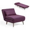 Fauteuil convertible en tissu violet