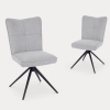 Lot de 2 chaises en tissu gris pieds métal noir