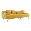 Canapé scandinave 4 places en tissu jaune