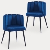 Lot de 2 chaises design en velours bleu