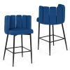 Lot de 2 tabourets de bar design en velours bleu