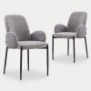 Lot de 2 chaises design en tissu bouclette gris