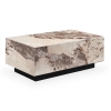 Table basse rectangulaire marbre d'ingénierie beige et marron