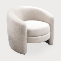 Fauteuil cabriolet design effet peau de mouton beige