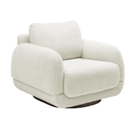 Fauteuil design effet peau de mouton beige