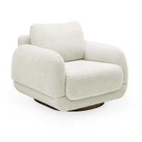 Fauteuil design effet peau de mouton beige