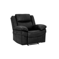 Fauteuil relax électrique en simili cuir noir