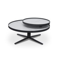 Table basse ronde à plateaux rotatifs en céramique blanc