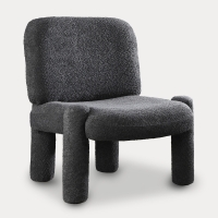 Fauteuil design effet peau de mouton anthracite