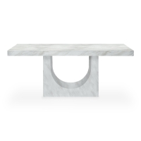 Table à manger design effet marbre blanc