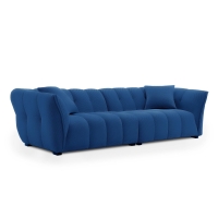 Canapé 4 places en tissu 3D bleu