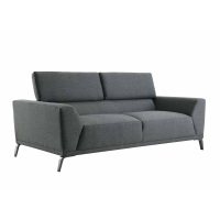 Canapé contemporain 2 places en tissu gris foncé