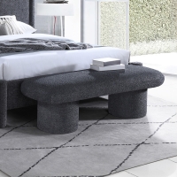 Banquette design effet peau de mouton anthracite