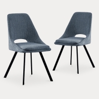 Lot de 2 chaises effet peau de mouton bleu