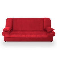 Banquette clic clac convertible en tissu rouge