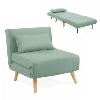 Fauteuil convertible en tissu vert d'eau