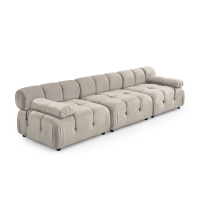 Canapé 3 places modulable velours beige