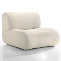 Fauteuil design en tissu beige