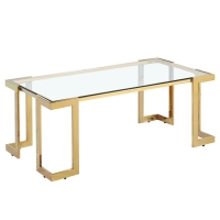 Table basse design rectangulaire doré