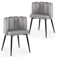 Lot de 2 chaises design en velours gris
