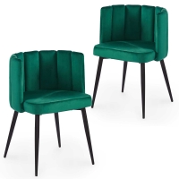 Lot de 2 chaises design en velours vert