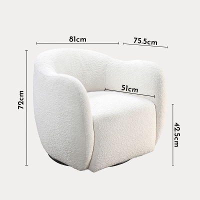 Fauteuil cabriolet pivotant effet peau de mouton blanc