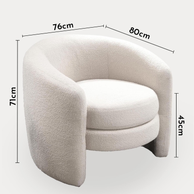 Fauteuil cabriolet design effet peau de mouton beige