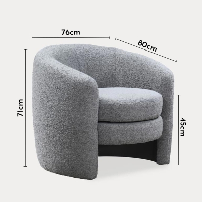 Fauteuil cabriolet design effet peau de mouton gris