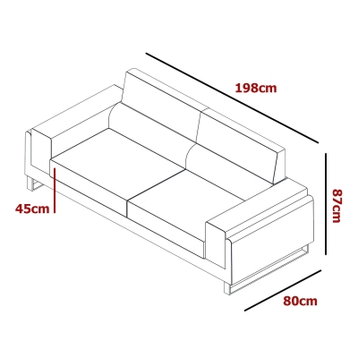 Canapé 3 places design en tissu gris