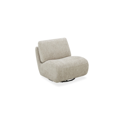 Fauteuil pivotant en velours chiné beige