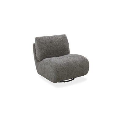 Fauteuil pivotant en velours chiné gris foncé