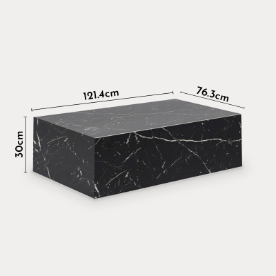 Table basse rectangulaire effet marbre noir