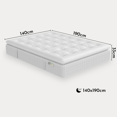 Matelas ressorts ensachés et mémoire de forme 140x190 cm