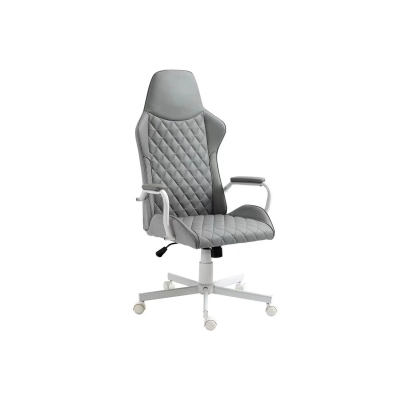 Fauteuil de bureau gris en simili cuir