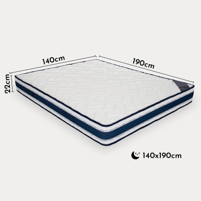 Matelas mémoire de forme épaisseur 22 cm - 140x190 cm