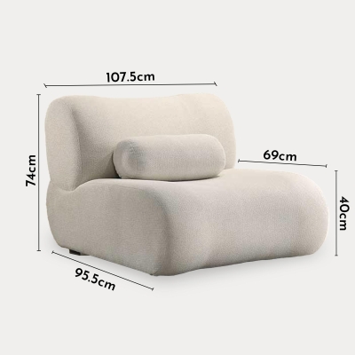 Fauteuil design en tissu beige