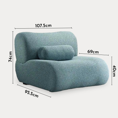 Fauteuil design en tissu bleu