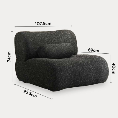 Fauteuil design en tissu noir