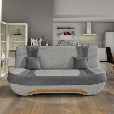 Canapé 3 places convertible en tissu gris clair et gris foncé